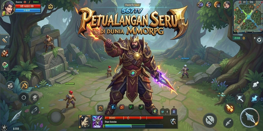 Screenshot gameplay 567TV menunjukkan aksi pertarungan epik di dunia MMORPG.