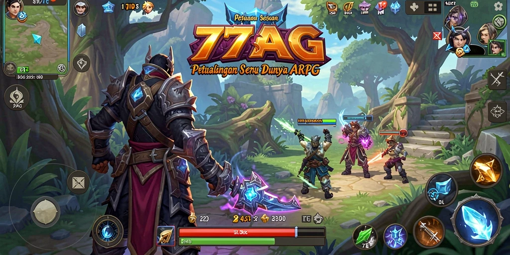 Menampilkan aksi seru dalam game ARPG 77AG.