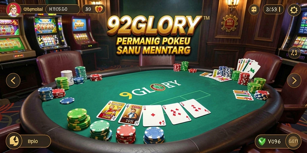 Tampilan gameplay Poker yang menarik di 92GLORY.