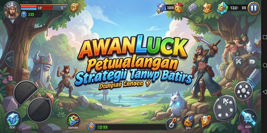 Screenshot gameplay AWANLUCK menampilkan pertempuran strategis yang intens.