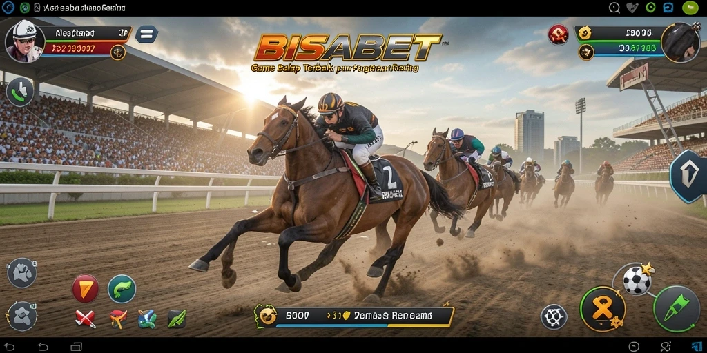 Screenshot gameplay menunjukkan aksi balap mendebarkan di BISABET.