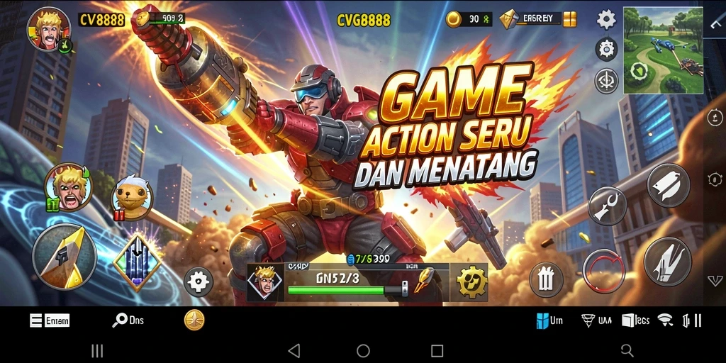 Tampilan gameplay CVG8888 dengan aksi seru yang menegangkan.
