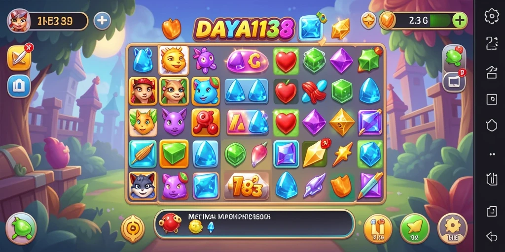 Screenshot utama DAYA138 menampilkan gameplay seru dalam Match-3.