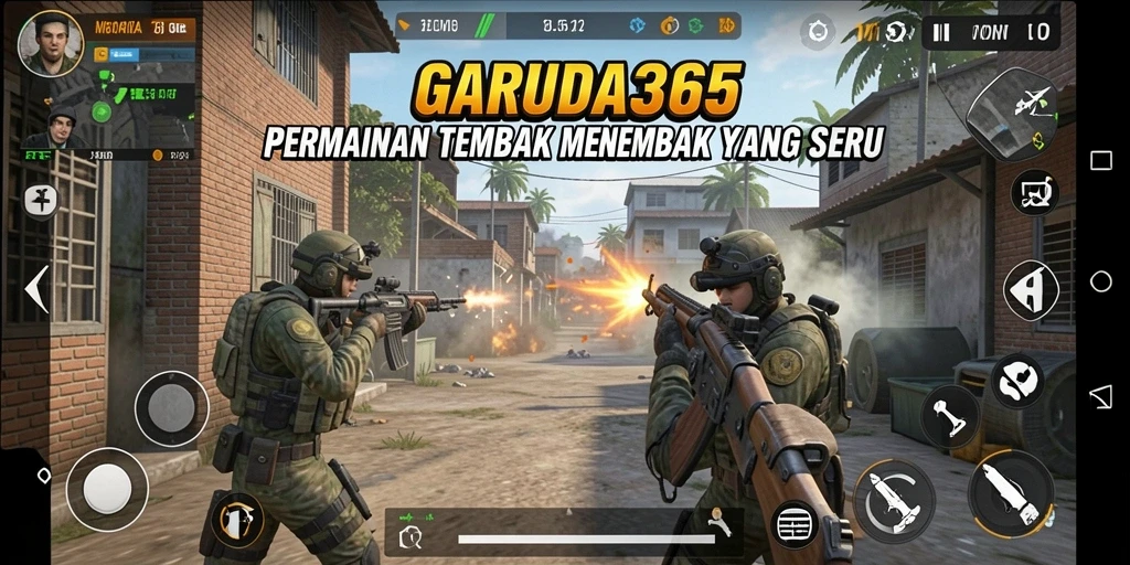 Tampilan gameplay GARUDA365 yang seru dan mendebarkan dalam aksi tembak menembak.