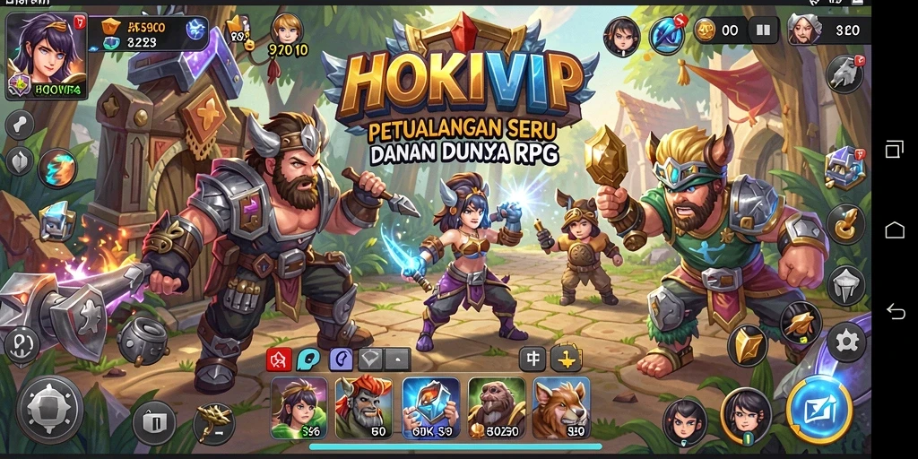 Screenshot HOKIVIP menunjukkan aksi pertempuran mendebarkan dalam dunia RPG.