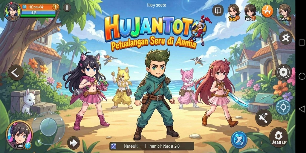 Tampilan menawan dari gameplay seru di HUJANTOTO.