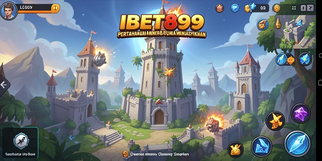 Tampilan gameplay seru dari IBET899 dengan strategi menara yang menarik.