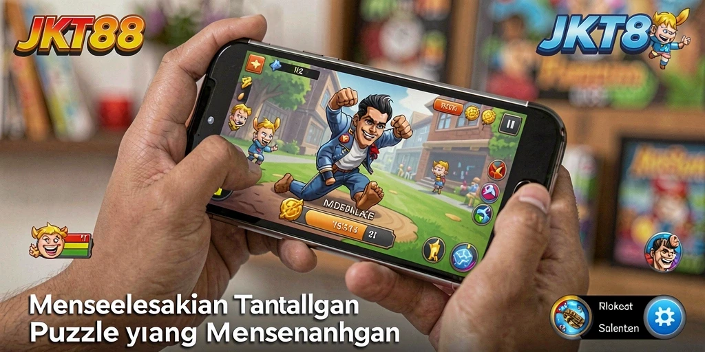 Screenshot menunjukkan gameplay menarik dalam menyelesaikan puzzle.