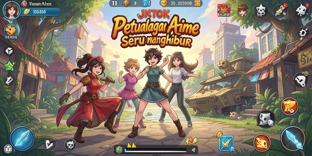 Tampilan gameplay JKTOK dengan karakter Anime yang beraksi.
