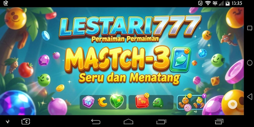 Tampilan gameplay seru LESTARI777 dengan tantangan Match-3.