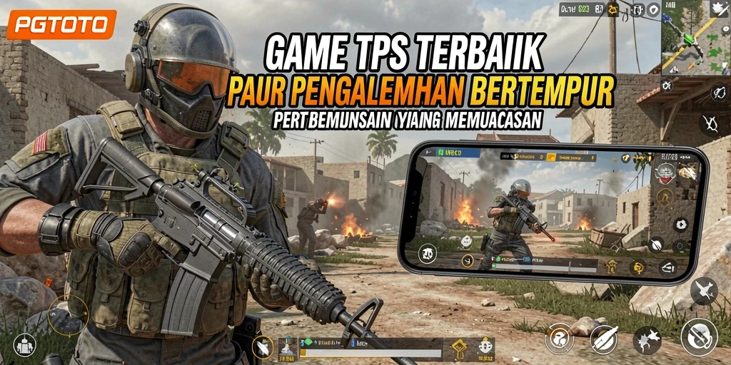 Screenshot utama PGTOTO menampilkan aksi menegangkan dalam gameplay TPS.