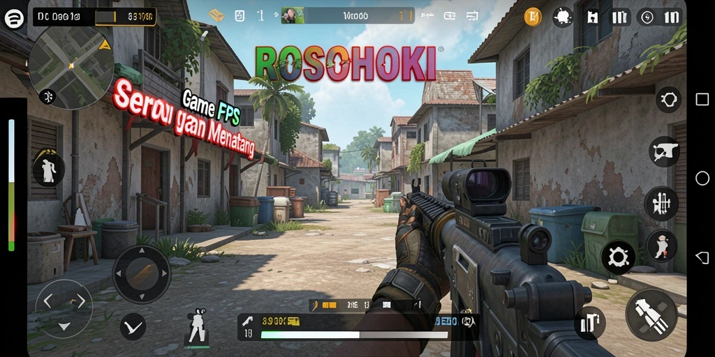 Screenshot gameplay <strong>ROSOHOKI</strong> memperlihatkan aksi tembak-menembak yang seru dan intens.